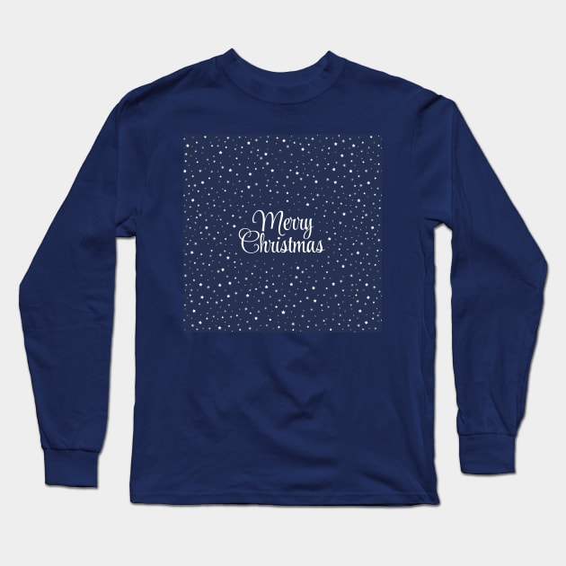 Merry Christmas star pattern. Minimalistic Christmas pattern. Silent night pattern. Christmas starry snowflakes in minimalist style. Long Sleeve T-Shirt by ChrisiMM